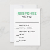 Pixel 'Response' Wedding RSVP Kaart (Voorkant)