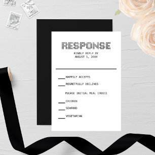 Pixel 'Response' Wedding RSVP Kaart