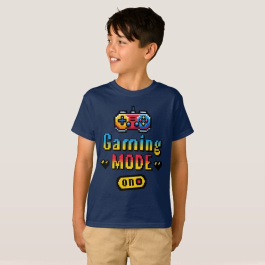 Pixel Retro Gaming Modus T-shirt (Voorkant volledig)