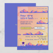 Pixel, Retro, Schattige Afstuderen / Activiteit Bedankkaart (Voorkant / Achterkant)
