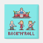 Pixel Rock'n'Roll Band Magnet (Voorkant)