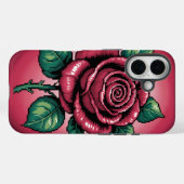Pixel Roos – Retro Bloemkunst Case-Mate iPhone Case (Achterkant (horizontaal))