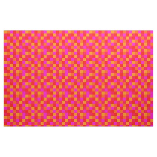 Pixel Rot Orange Pink Farben Pattern Stof (Fat Quarter)