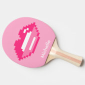 Pixel roze lippen tafeltennis ping pong paddle tafeltennisbatje (Zijkant)
