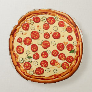 Pixel’s Pizza Pop Rond Kussen
