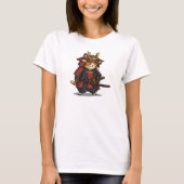 Pixel Samurai Cat T-shirt (Voorkant)