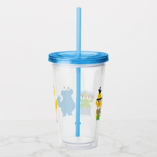Pixel Sesame Street Characters Acryl Drinkbeker (Rechts)