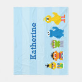 Pixel Sesame Street Characters | Jouw namen toevoe Fleece Deken (Voorkant)