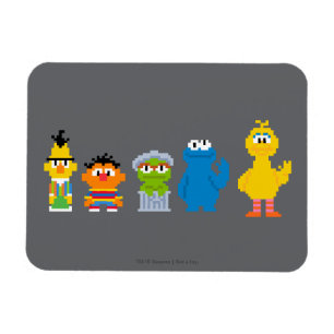 Pixel Sesame Street Characters Magneet