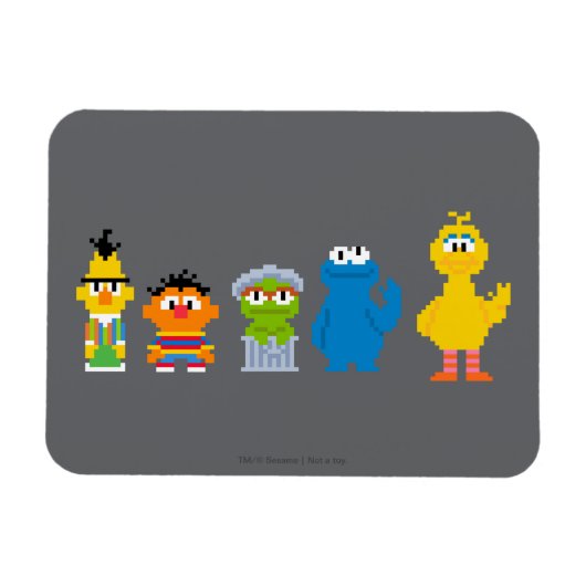 Pixel Sesame Street Characters Magneet (Horizontaal)