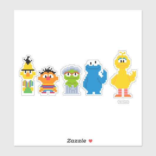 Pixel Sesame Street Characters Sticker (Vel)