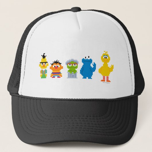 Pixel Sesame Street Characters Trucker Pet (Voorkant)
