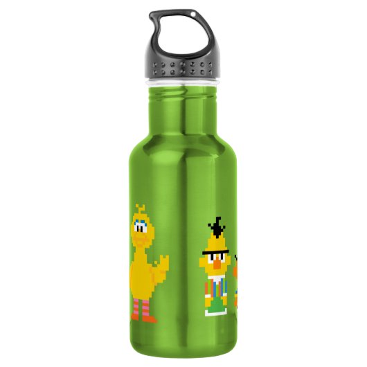 Pixel Sesame Street Characters Waterfles (Achterkant)