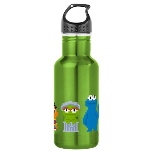 Pixel Sesame Street Characters Waterfles (Voorkant)