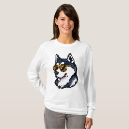 Pixel Siberische Husky T-shirt