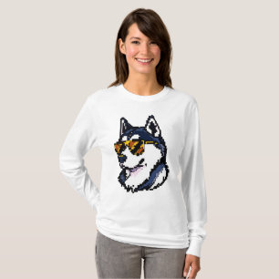 Pixel Siberische Husky T-shirt