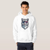 Pixel Snow Leopard Cool Hoodie (Voorkant volledig)