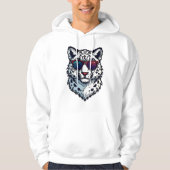 Pixel Snow Leopard Cool Hoodie (Voorkant)