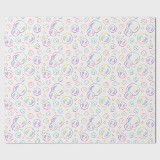 Pixel Soap Bubbles Pattern Cadeaupapier (Vlak)