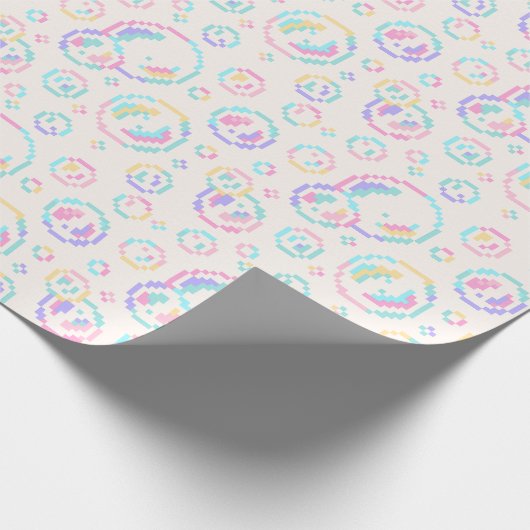 Pixel Soap Bubbles Pattern Cadeaupapier (Hoek)