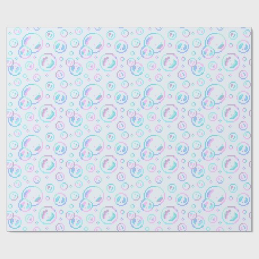 Pixel Soap Bubbles Pattern Cadeaupapier (Vlak)