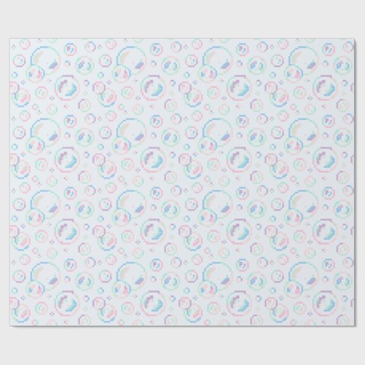 Pixel Soap Bubbles Pattern Cadeaupapier (Vlak)
