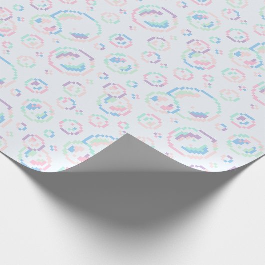 Pixel Soap Bubbles Pattern Cadeaupapier (Hoek)