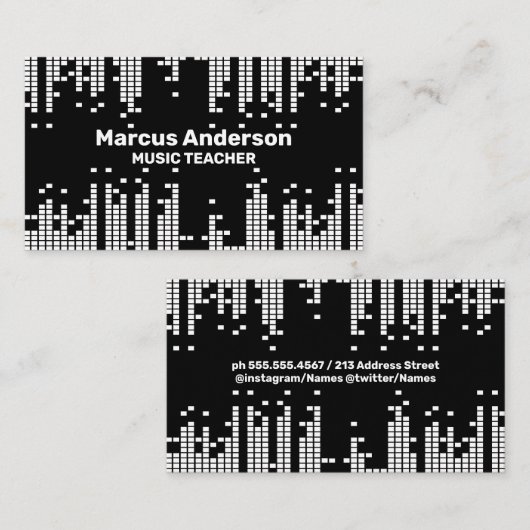 Pixel Sound Bar Achtergrond Visitekaartje (Voorkant / Achterkant)