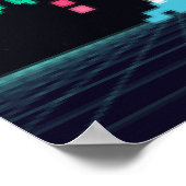 Pixel Space Shooter - Retro Arcade Kunst aan de Wa Poster (Hoek)