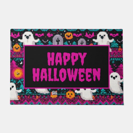 Pixel Spoken Halloween Trui Patroon Deurmat (Voorkant)