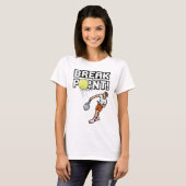 Pixel Sport Retro Tennis "Breekpunt!" T-Shirt (Voorkant volledig)