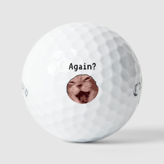 Pixel-stijl gepersonaliseerde grappige kat meme go golfballen (Voorkant)