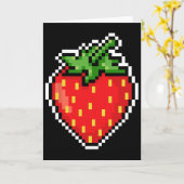 Pixel Strawberry 80s Video Game Halloween  Kaart (Gele Bloem)