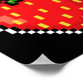 Pixel Strawberry 80s Video Game Halloween  Poster (Hoek)
