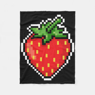 Pixel Strawberry 80s Videospel Halloween  Fleece Deken