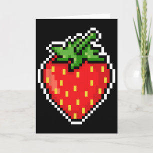 Pixel Strawberry 80s Videospel Halloween  Kaart