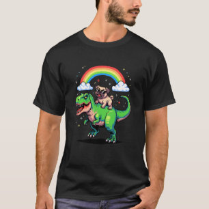 Pixel Style Art Pug T-Rex Tyrannosaurus 8 Bit Graf T-shirt