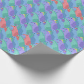 Pixel Stylized Birds Pattern Cadeaupapier (Hoek)