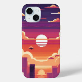 Pixel Sunset City iPhone 15 Case