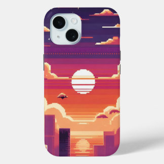Pixel Sunset City iPhone 15 Case
