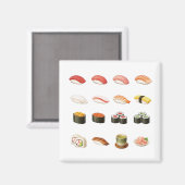Pixel Sushi Magnet – Japanese Food Pixel Art (Voorkant / Achterkant)