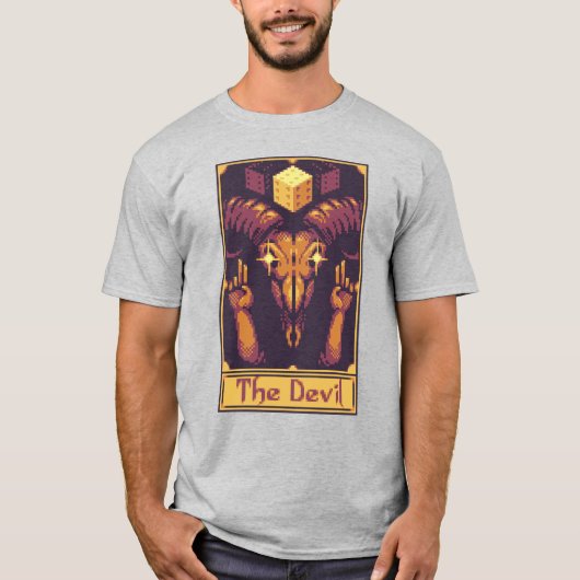 Pixel Tarot Card Devil T-shirt (Voorkant)