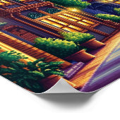 Pixel Tranquility: Doe City Nights Whisper in Warm Poster (Hoek)