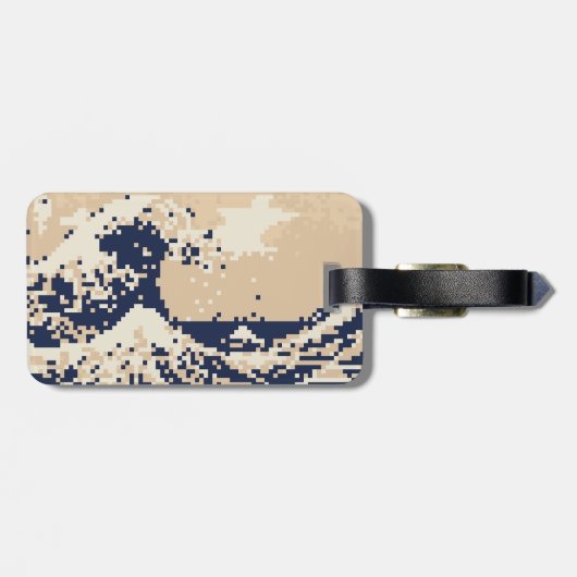 Pixel Tsunami 8 Bit Pixel Art Bagagelabel (Achterkant horizontaal)