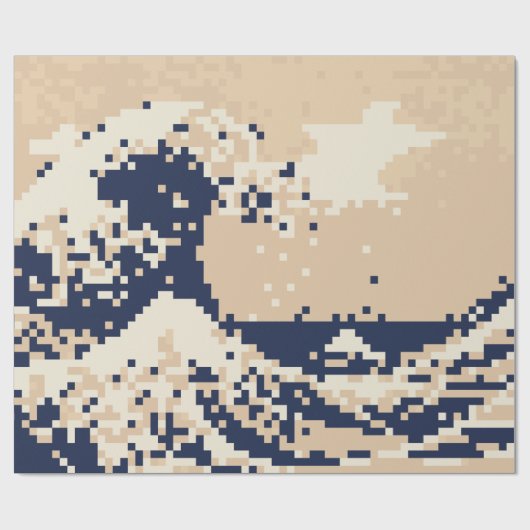 Pixel Tsunami 8 Bit Pixel Art Cadeaupapier (Vlak)