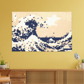Pixel Tsunami 8 Bit Pixel Art Canvas Afdruk (Insitu (Woonkamer))