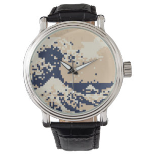 Pixel Tsunami 8 Bit Pixel Art Horloge