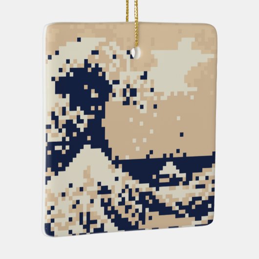 Pixel Tsunami 8 Bit Pixel Art Keramisch Ornament (Rechts)