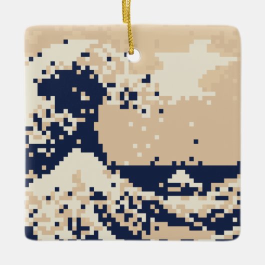 Pixel Tsunami 8 Bit Pixel Art Keramisch Ornament (Voorkant)