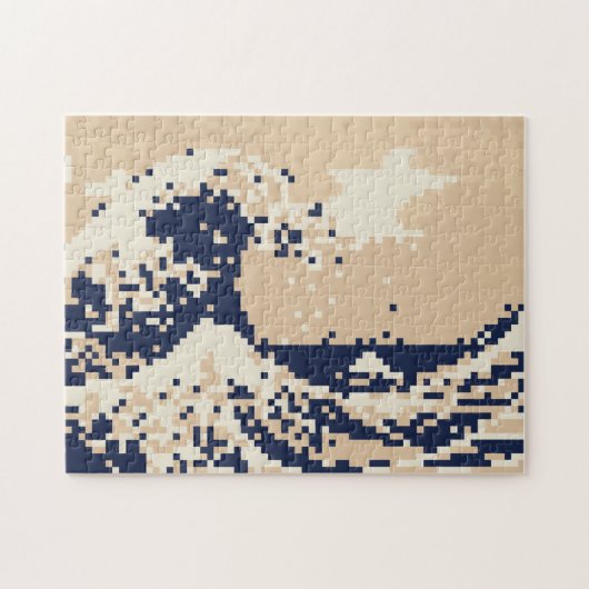 Pixel Tsunami 8 Bit Pixel Art Legpuzzel (Horizontaal)